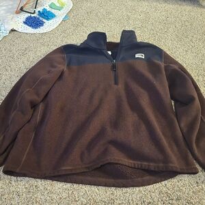 North Face Sweatshirt Men XXL Red 1/4 Zip Pullover Fleece Lined Outdoor Athletic